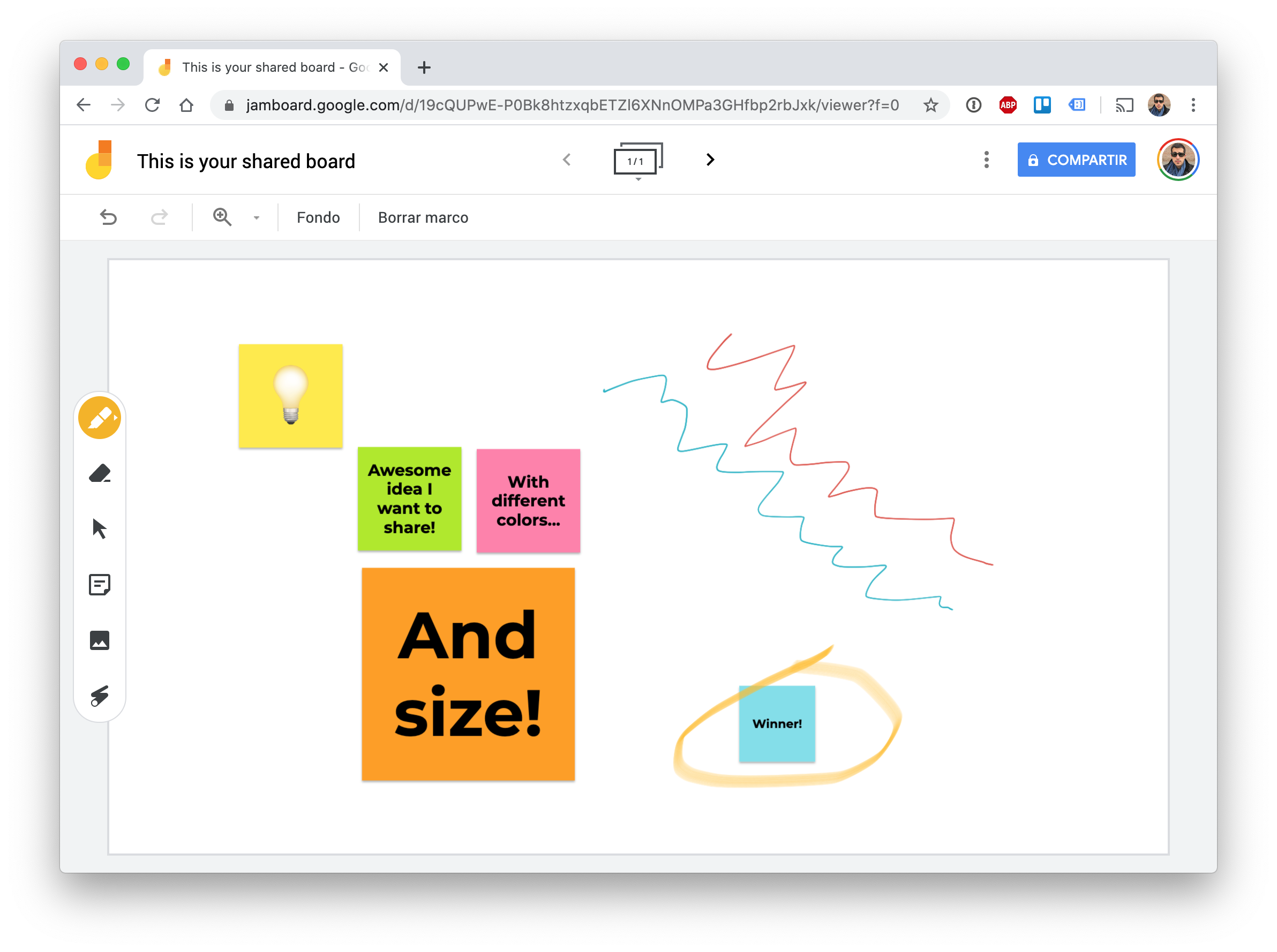 Google Jamboard example