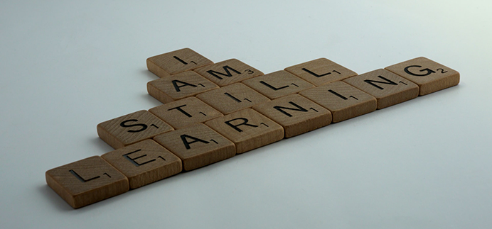 Scrabble pieces saying I am still learning